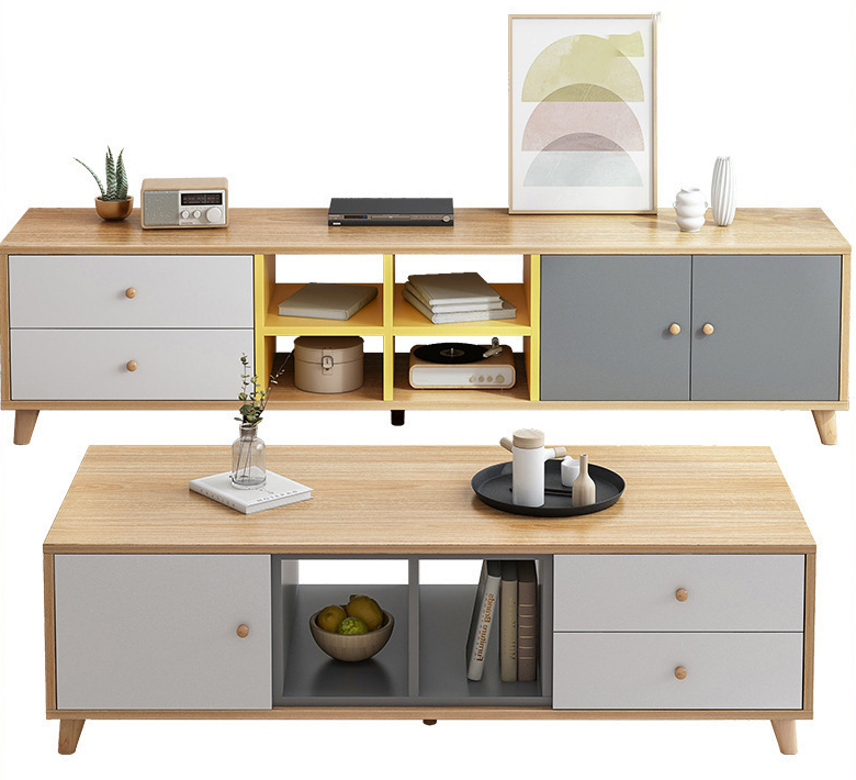 Couleur du bois en caoutchouc + blanc + jaune + gris