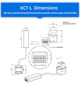 CE HEYI-Transformador de Corriente de Núcleo Dividido, Transformador de Salida de Núcleo, True RMS, CT, 0,5, 1,0, IOT, Automatización de Sensor de Dos Cables, - Product Image 2