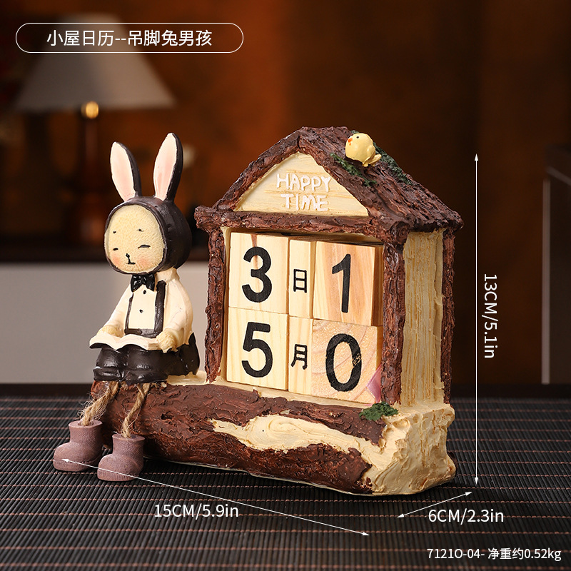 7121O-04-Calendario de cabaña--Niño conejo colgante