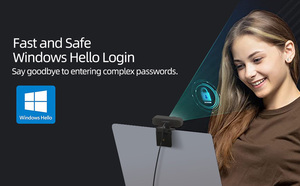 Windows Hello Face ID ANC Micrófonos 1920x1080 Max USB PC Cámara para computadora portátil/escritorio Todo en uno 360 grados FHD - Product Image 3