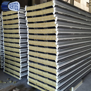 Custom Size Prefabricated Fire <strong>Rated</strong> <strong>Building</strong> Material Partition <strong>System</strong> CTG-R33 Rockwool Sandwich Panel - Product Image 2