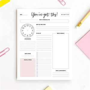 Bloc de notas de papel de hojas sueltas de negocios de Oficina impreso personalizado para planificador de horarios de objetivos diarios y notas de lista de tareas pendientes - Product Image 3