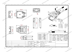 LECHUAN 9-Pin Metal kaput kiti 9 pozisyon D-SUB kapak çinko kaplama düz 9Pin konnektörleri ile yüksek yoğunluklu iki parçalı Backshell - Product Image 2