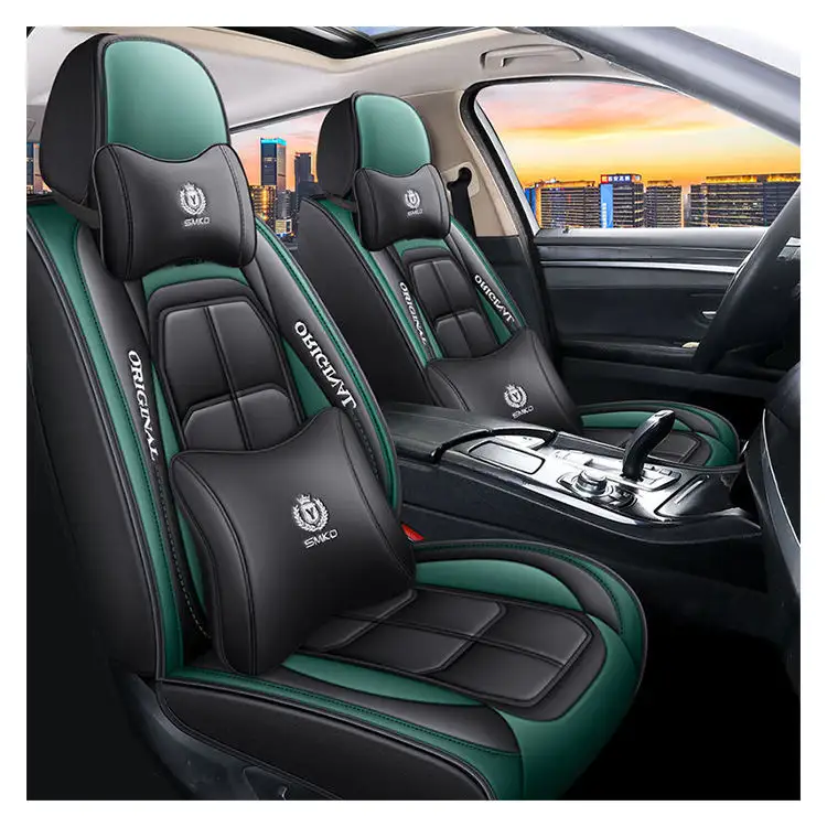 Araba aksesuarları iç dekorasyon su geçirmez özel koltuk kapakları dört mevsim için deri kılıf 9 adet s