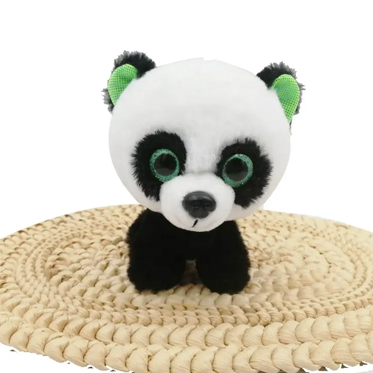 Panda de peluche de 5 pulgadas personalizado, venta al por mayor, suave y encantador