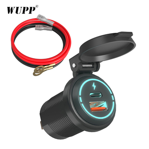 快速车载充电器双Usb端口Type-C快速充电3.0双Usb车载充电器插座12v/24v