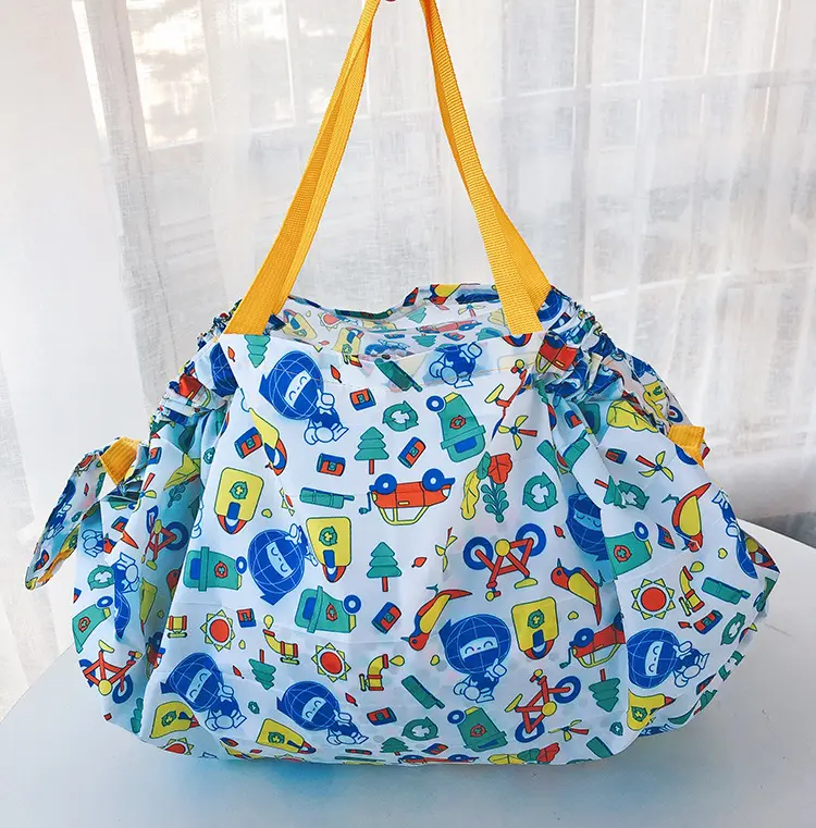 Genişletilebilir moda geri dönüşüm özelleştirilmiş katlanır çanta hafif alışveriş seyahat katlanabilir bakkal omuz çantaları