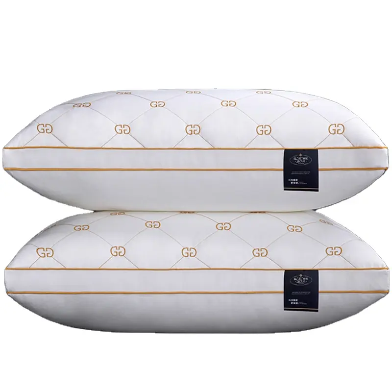 Double G Exquisite Stickerei Bounce Back Pillow Brief Weiche bequeme Schlafzimmer Bett Schlaf kissen 5 Sterne Hotel Home Adult Pillow