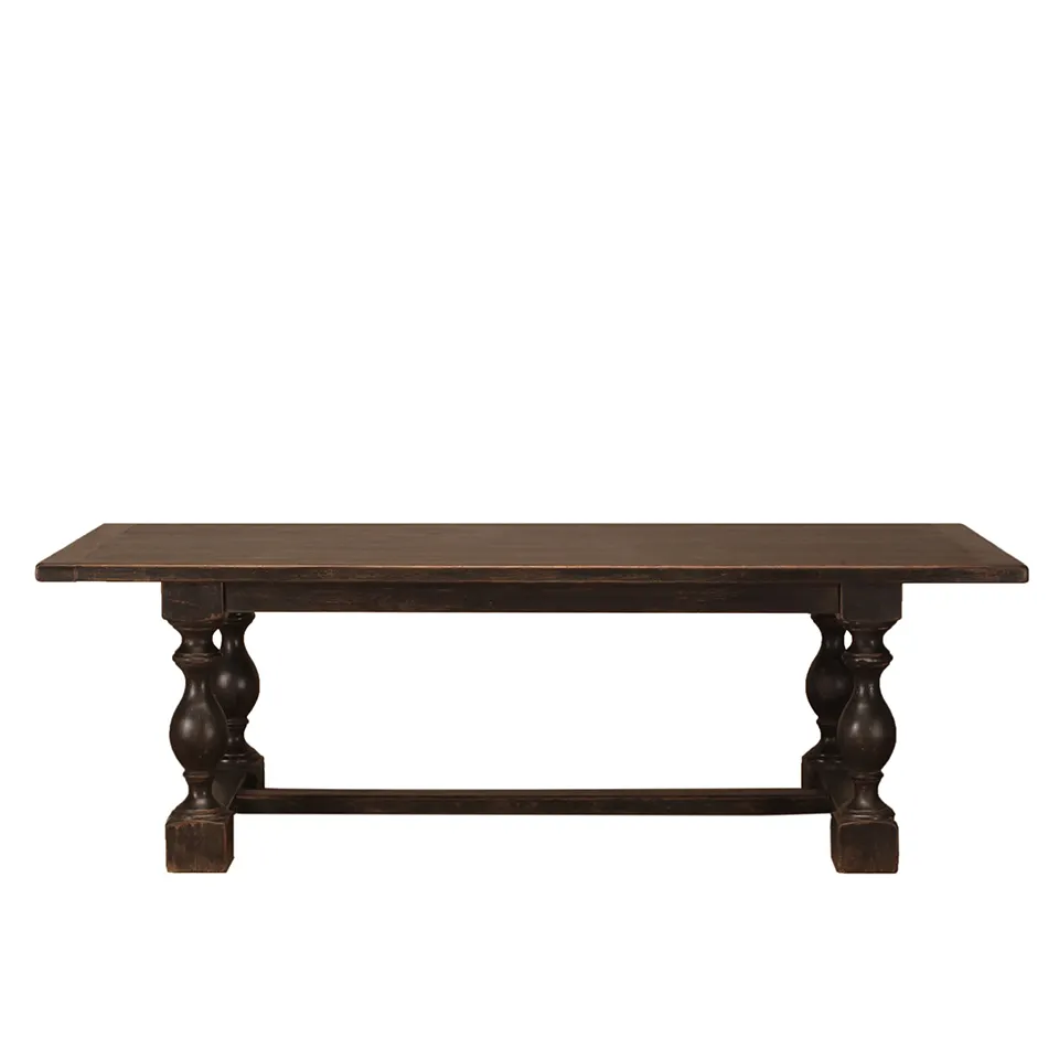 フレンチスタイルの再生木材複製手彫り家具長い無垢材のダイニングテーブル