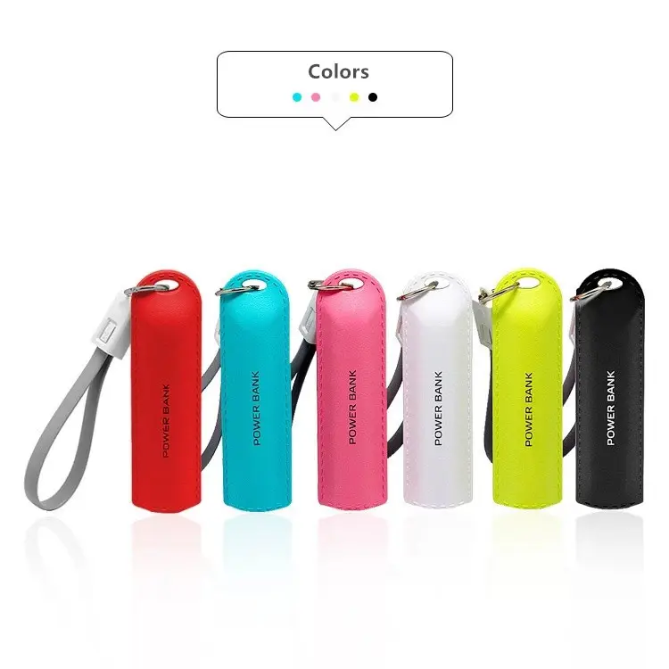 Juego de regalo de Navidad OEM cargadores portátiles de bolsillo 2000/2200/2600mAh powerbank con llavero cable de carga de alimentación