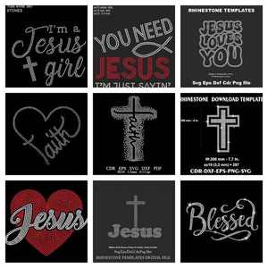 Custom Bling Christian Cross Design Hot Fix Iron <strong>on</strong> Religious Crucifix <strong>Way</strong> Maker Cross Rhinestone Heat Transfers Template - Product Image 6