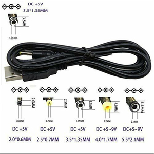 USB A ตัวผู้ไปยัง DC สายไฟ5.5 2.1 2.0 0.6 2.5 3.5 1.35 4.0 1.7 5.5 2.5มม. ต่อปลั๊ก USB ไป DC - Product Image 3