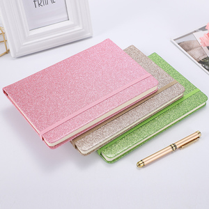 New Design Bright PU Leather Cover <strong>Notebook</strong> A5 Shine Line Pages Diary Flash Color <strong>Notebook</strong> with <strong>Elastic</strong> <strong>Strap</strong> for Stock - Product Image 2