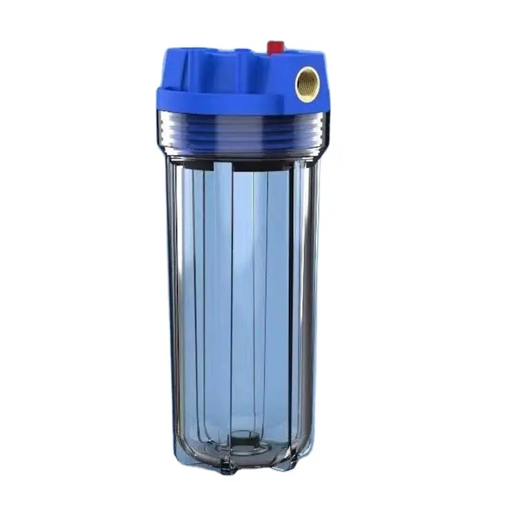 Filtro de água para cozinha doméstica, garrafa com tampa azul e garrafa transparente, filtro saudável para água potável