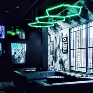 HanYin di alta qualità moderna Rgb luce esagonale Led per autolavaggio stazione di Garage lampada da soffitto Design esagonale luce Led - Product Image 1