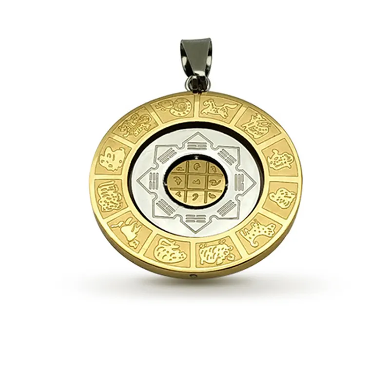 2020 Chinese zodiac gourd pendant natal Buddha stainless steel Buddhist jewelry Amulet Chinese culture Tibetan pendent