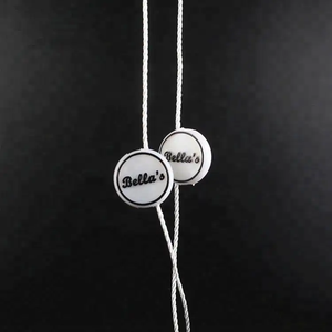 <strong>White</strong> Nylon <strong>String</strong> Custom 3D Embossed Brand Name Logo Plastic Hang <strong>Tag</strong> Seal <strong>String</strong> for Garments - Product Image 5