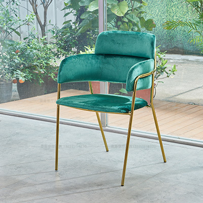 Franela verde pavo real + Marco de silla de acero inoxidable