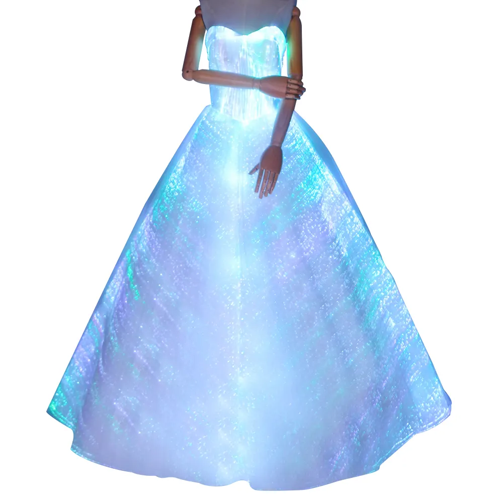 LEDライトウエディングドレス発光ドレス輝く女性の社交ダンスドレス
