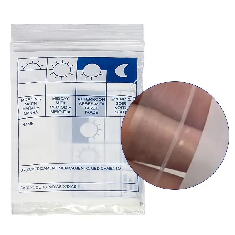 Yurui Medicine Envelop Zelfsluitende Plastic 100% Ldpe Zak Verpakking Pil Drug Tablet Uitgiftezakken