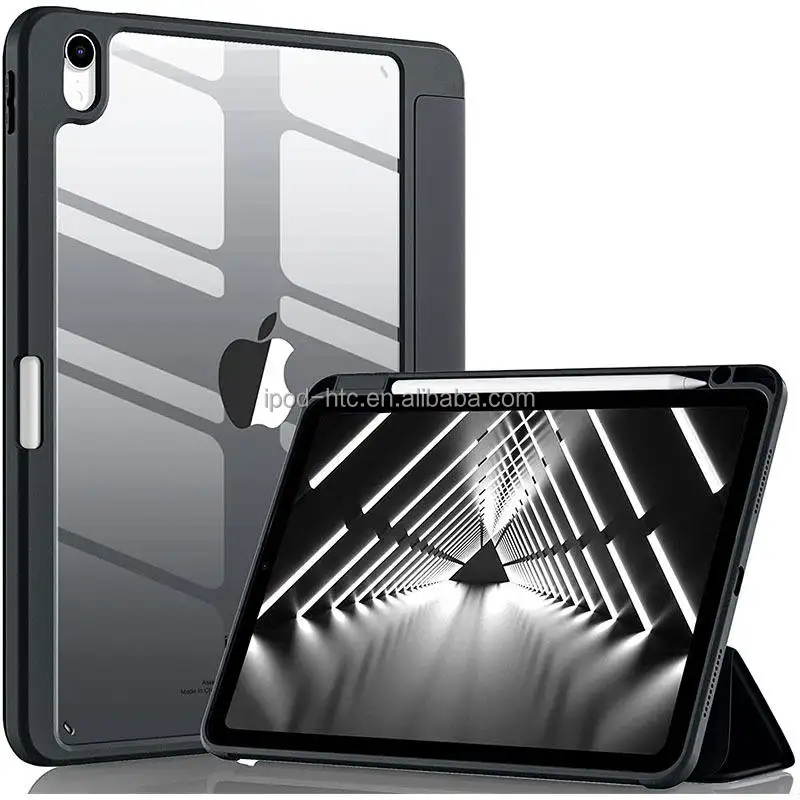 Sottile e robusta Cover trasparente Tri-piega Smart in pelle sintetica per iPad di 10a generazione 10.9 2022 custodia protettiva antiurto