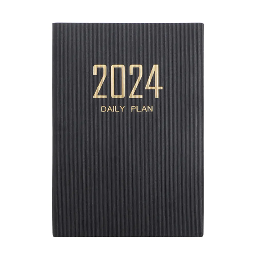 Cubierta de cuero con logotipo personalizado 2024 planificador diario mensual anual Oficina escuela papelería Agenda cuaderno