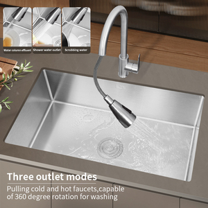 Modern <strong>Sink</strong> <strong>Kitchen</strong> 304 Stainless Steel <strong>Single</strong> Bowl Hidden <strong>Kitchen</strong> <strong>Sink</strong> Set