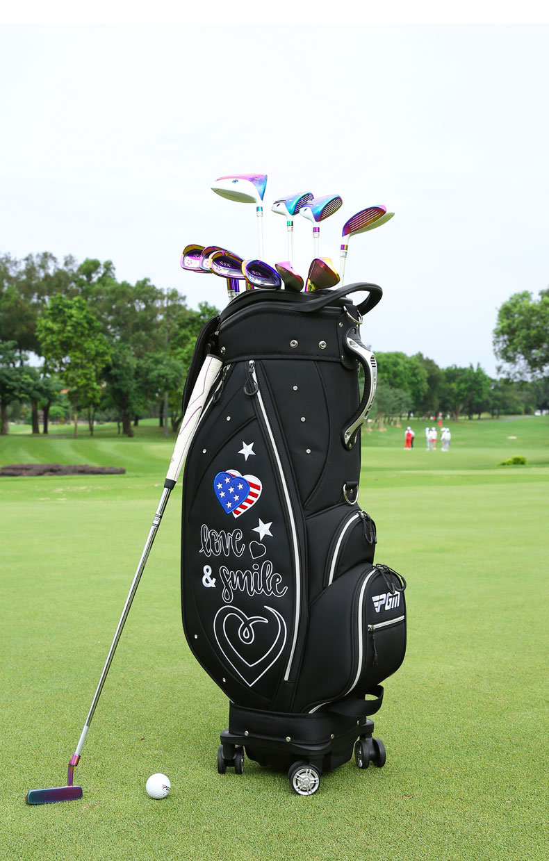 PGM QB135 cute golf bag female golf travel bag pink golf bags with wheel企业官网