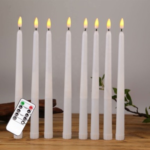 28CM חג המולד LED ארוך נר אור שלט רחוק להבת מנורה חם לבן להתחדד Flameless נרות מסיבת חתונת שולחן דקור