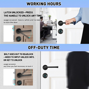 Parmak izi kapı kilit düğmesi-anahtarsız giriş kapı kilidi kolu parmak izi/IC kartları/şifre/yatak odası ev ofis için tuşları - Product Image 4