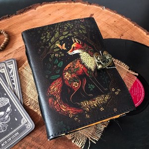 วินเทจโบราณฟ็อกซ์พิมพ์หนังสือพิมพ์หนังแท้ชนบททําด้วยมือ Deckle ขอบกระดาษหนังสือของเงาหนังสือประโยค - Product Image 3