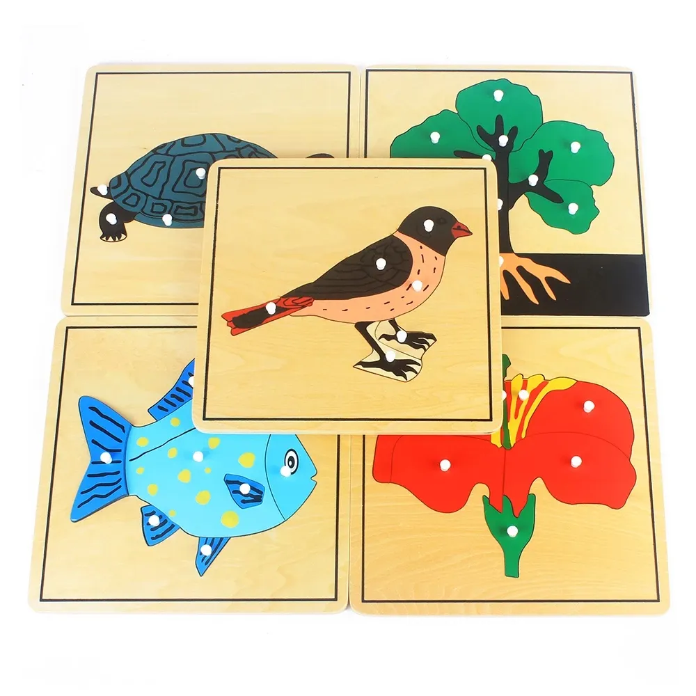 Puzzle di fiori/piante/animali Montessori per bambini educazione della prima infanzia apprendimento della formazione prescolare