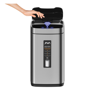 Cubo de basura automático con Sensor cuadrado, gran capacidad, inteligente, con tapa abierta - Product Image 2