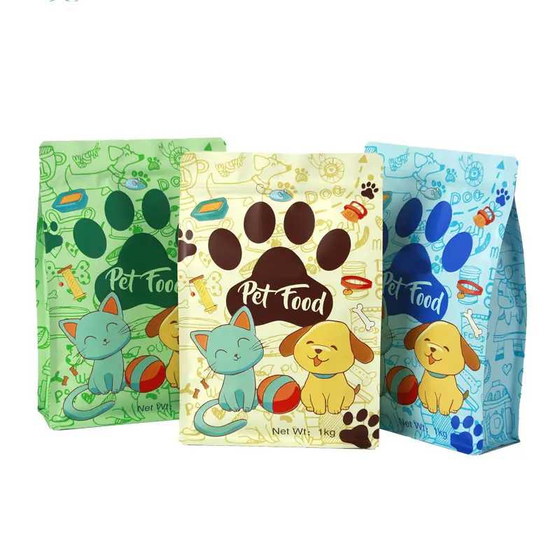 1kg 2kg 4kg 20kg Arena para gatos Comida para gatos Embalaje de papel Kraft Bolsa de comida para mascotas, Comida para perros Embalaje Bolsa de papel Bolsas con cierre de cremallera