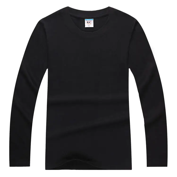 200 जीएसएम 100% कपास ओ-गर्दन लंबी आस्तीन ठोस रंग स्वेटर अनुकूलित खेल चुनाव विज्ञापन पदोन्नति Crewneck टी शर्ट टी शर्ट