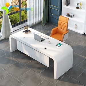 Modern Home Office <strong>Computer</strong> Table and Chair Combination <strong>Simple</strong> Fashion Boss <strong>Desk</strong> with Panel Wooden Furniture - Product Image 1