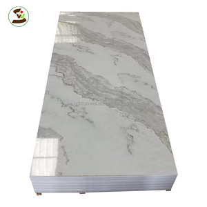 High Durability <strong>PVC</strong> Marble Board with UV-Coating Eco-Friendly <strong>Accent</strong> Wall with Glossy Finish Custom Cutting Service