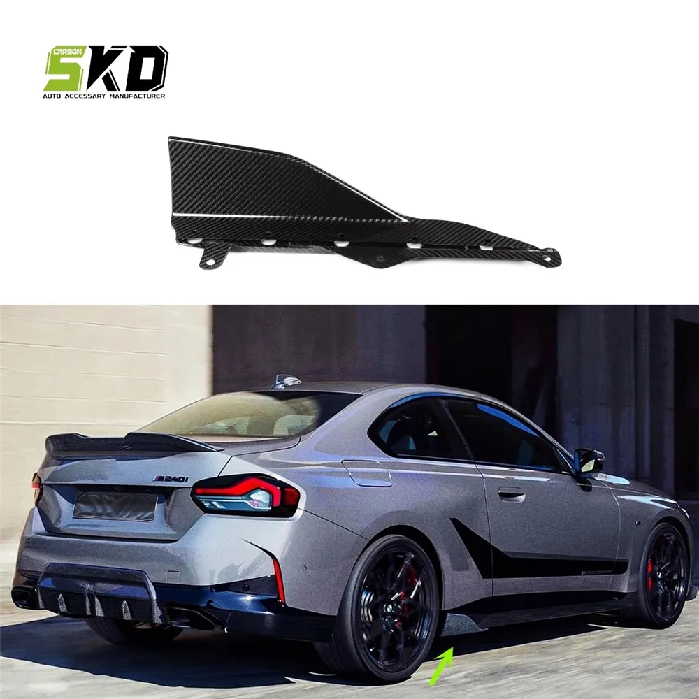 Para BMW 2 Series G42 Coupe 2022-on MP Style Dry Carbon Fiber Side Faldón Winglet