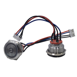 Interruttori a pulsante in metallo con chiusura momentanea a pulsante con testa piatta IP65 da 19mm (ON)-OFF con Led DC3V - Product Image 5