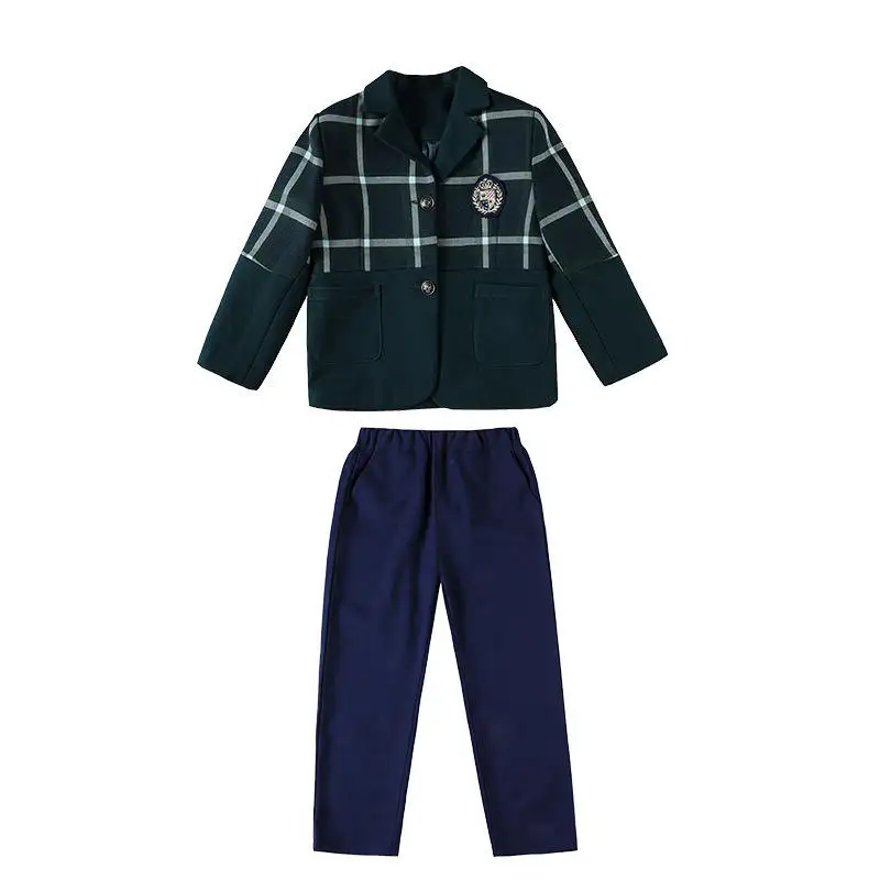 Jinteng all'ingrosso personalizzato primario autunno bambini uniforme stile britannico vestiti accademici Logo personalizzato costumi scuola uniforme