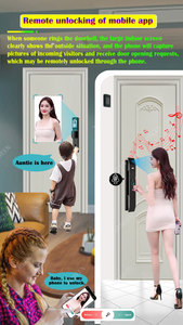 Riconoscimento facciale Tuya Wifi Smart Lock con fotocamera Video citofono App sblocca la combinazione di impronte digitali impermeabile blocco Nfc - Product Image 5
