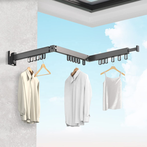 带挂钩的三层晾衣架可折叠挂架，用于阳台、窗户、浴室、院子 - Product Image 5