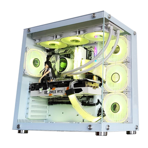 Caja fuente de alimentación de computadora de escritorio PC Gaming Computer Tower hardware y software de computadora caja blanca gabinete de juegos 10 ventiladores