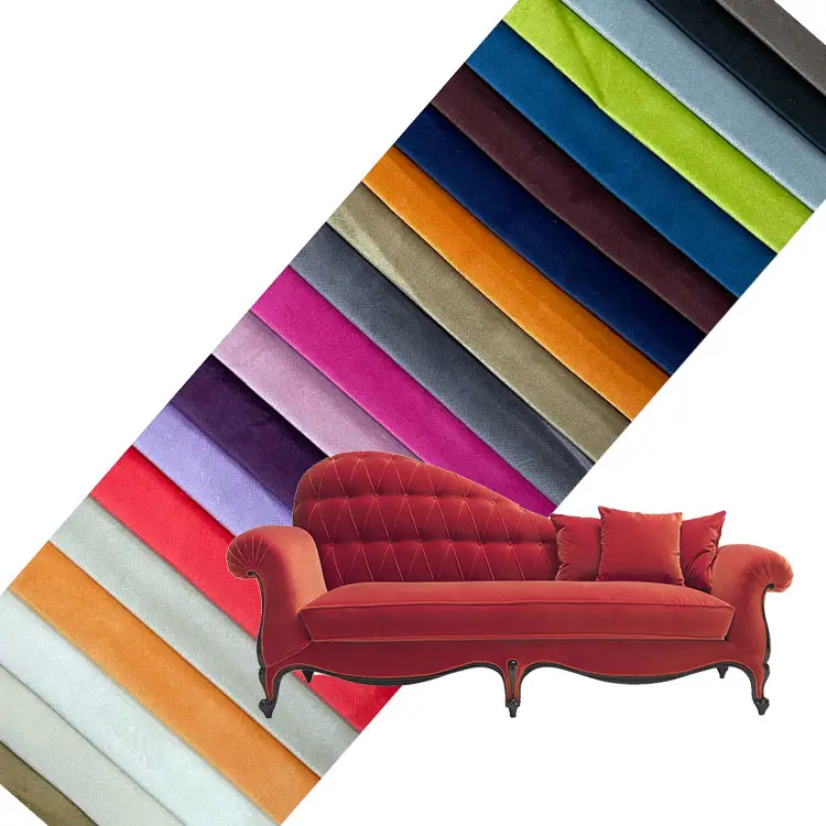 Échantillon gratuit HL001 Décoration intérieure Tapisserie d'ameublement en polyester Tissu de velours hollandais Tissu de velours imprimé pour canapé