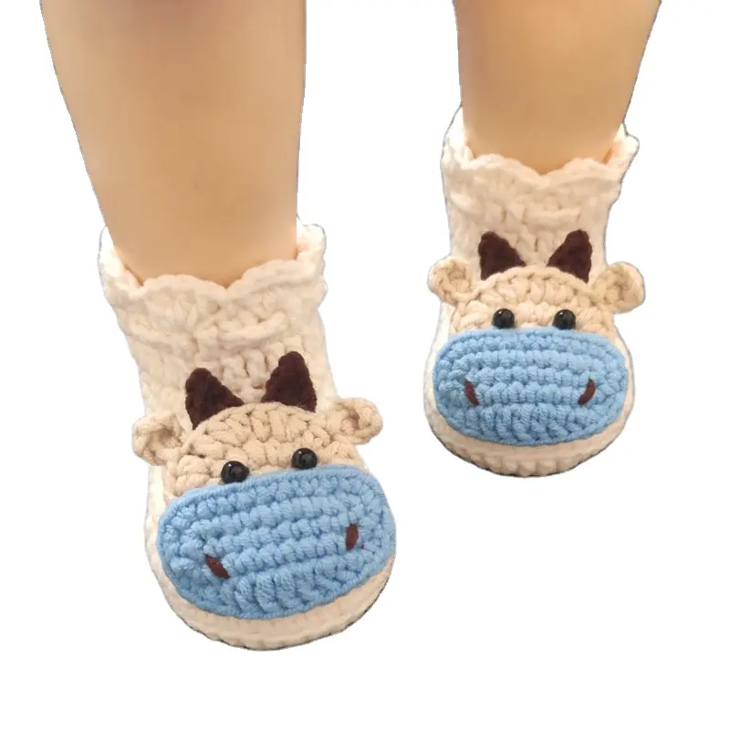 Chaussures de premier pas pour nouveau-né, crochetées à la main pour bébé de 0 à 3 mois