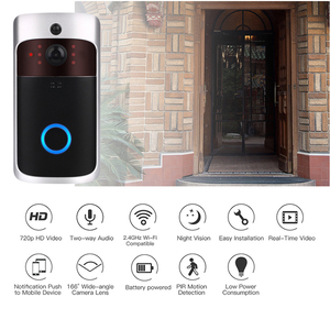 V5, videoportero con wifi para casa inteligente, sistema de intercomunicación inalámbrico, timbre de puerta HD, cámara, timbre con cámara - Product Image 3