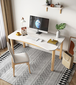 Diseño moderno Simple Fácil instalación Patas de madera maciza desmontables Ahorro de espacio Mesa de ordenador Escritorio y silla - Product Image 4