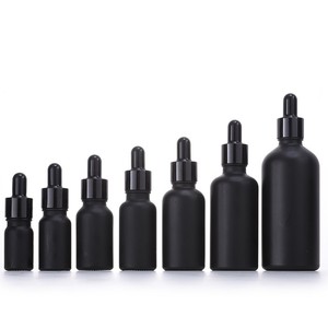 Cor preta redonda vazia óleo essencial vidro conta-gotas garrafa cilindro 5ml <span class=keywords><strong>10ml</strong></span> 20ml 30ml 50ml 100ml garrafas de vidro com conta-gotas