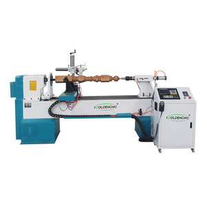 Máquina automática de torno de madera CNC con estructura de cama plana horizontal de cuchillo doble de un solo eje Torneado de servicio pesado - Product Image 1