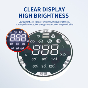 Quelle Fabrik Großhandel kunden spezifische Zeit Temperatur LED-Anzeige Lüfter Runde Farbe 7 Segment Digital LED-Lüfter Bildschirm - Product Image 2